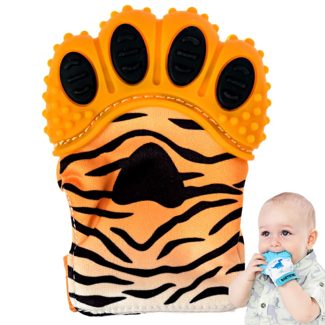 ® Teething Mitten | Orange Tiger Teething Paw