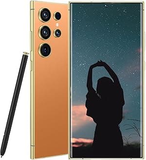 S24 Ultra, Unlocked Phones, 8GB+256GB Dual SIM Dual Standby, Android 14.0, 5G Cell Phone, 6800mAh Battery Fast Charging Mobile Phone, 6.8 Inch FHD+ 120Hz Screen (Orange)