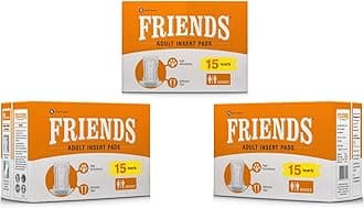 FRIENDS Unisex Disposable Adult Insert Pads - Pack of 3 (Each Pack 15 Pcs)