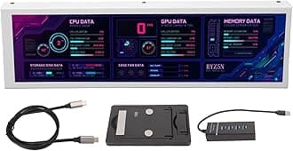 Sanpyl Computer Temp Monitor, 8.8 Inch USB C Mini Screen, PC Temperature Display, CPU GPU SSD Data Monitor, PC Sensor Panel for Desktop Gaming (White)