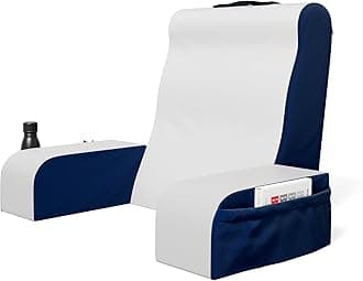 Kolbs Wedge Reading Pillow for Bed, Cushion with Arms for TV, Books, Nursing, Back - Bed Pillow for Sitting Up in Comfort, Plush Backrest. Bed Chair, Sit Up in Comfort (19" Blue)