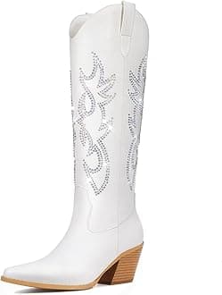 Pasuot Women Chunky Western Boot, 32 EU