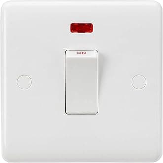 KnightsbridgeCU8332 Curved Edge 45 A DP Switch, 230 V, White