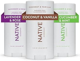 Native Deodorant - Natural Deodorant made without Aluminum & Parabens - 3 Pack - Cucumber & Mint, Coconut & Vanilla, Lavender & Rose