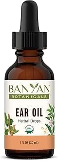 Ear Oil – Organic Herbal Drops with Ashwagandha, Bilva & Garlic – Soothing and Comforting for The Ears – 1 oz – Non GMO Sustainably Sourced No Sting