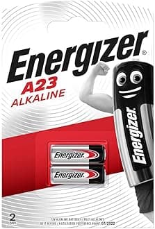 Energizer A23 12V Batteries, Alkaline Button Battery, 2 Pack