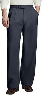 Susclude Mens Casual Dress Pants Old Money Pleated Baggy Wide Leg Vintage Relaxed Fit Slacks Work Office Trousers