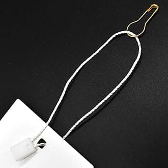 500 Pcs 7 Inch Hang Tag Fasteners White Nylon Strings and 500 Pcs 0.85 Inch Gold Metal Ground Safety Pins Clothes, Lock Pin Security Loop for Retail Store Clothing Accessory Price Pins…