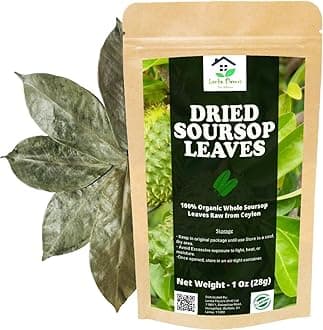 Dried Whole Soursop Leaves (1 Oz / 28 g) Hoja De Guanabana Entera Natural Herbs Leaf Tea Organic Dried Graviola Hand Harvested From Sri Lanka/Ceylon - Lanka Flavors Feel Differents