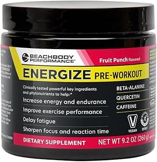 BODi Energize Pre Workout Powder - Beta-Alanine, Quercetin & Low-Dose Caffeine Formula for Enhanced Energy & Focus, Increase Energy & Endurance Supplement, Fruit Punch, 40 Servings