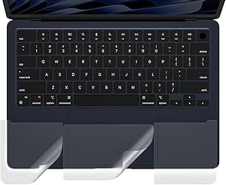 CaseBuy Palm Rest Protector Skin Set, Invisible Scratches and Wear Protection Accessories for MacBook Air 13.6 inch 2025 2024 2022 with M4 M3 M2 Chip A3240 A3113 A2681(Clear)