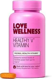 Love Wellness Healthy V Vitamin | Women's Vaginal Health Supplement | pH Balance, Gut Health & Immune Support Supplement | Balance of Candida Yeast with Turmeric, Garlic & Coconut Oil | 30 Count