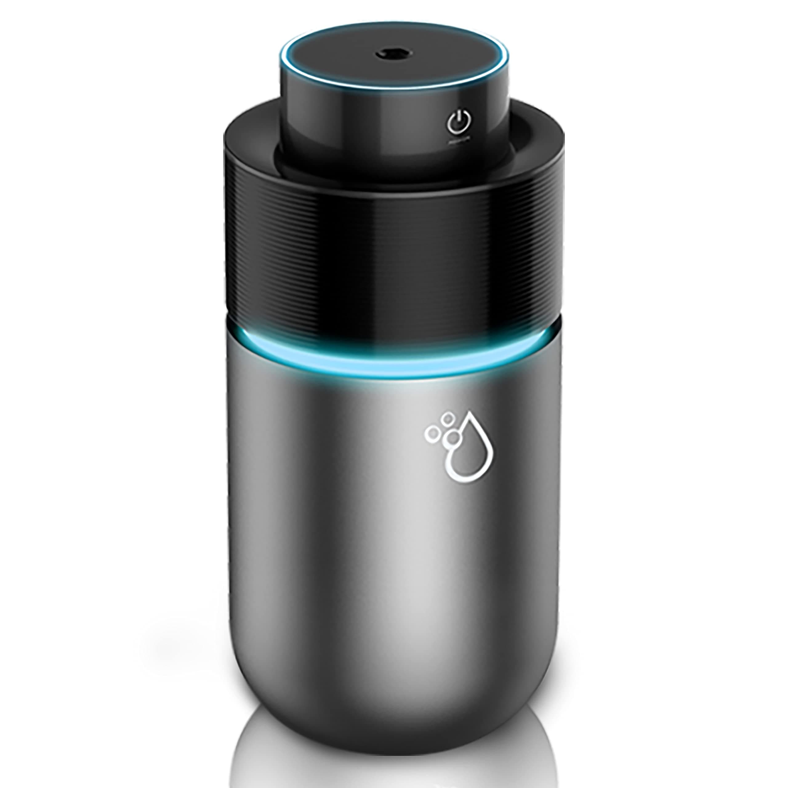 Car Diffuser Car Humidifier, USB Essential Oil Diffusers 7 Colors LED Lights 200mL Big Capacity Aromatherapy Diffuser(Black-Grey)