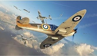 Airfix Model Set - A05126A Supermarine Spitfire Mk.Ia Model Building Kit - Plastic Model Plane Kits for Adults & Children 8+, Set Includes Sprues & Decals - 1:48 Scale Model