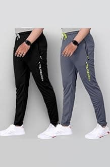Men Combo Track Pant with Lycra Elastic Jogger Suitable for Active Wear, Jogger Yoga Wear, Sports (Pack of 2)