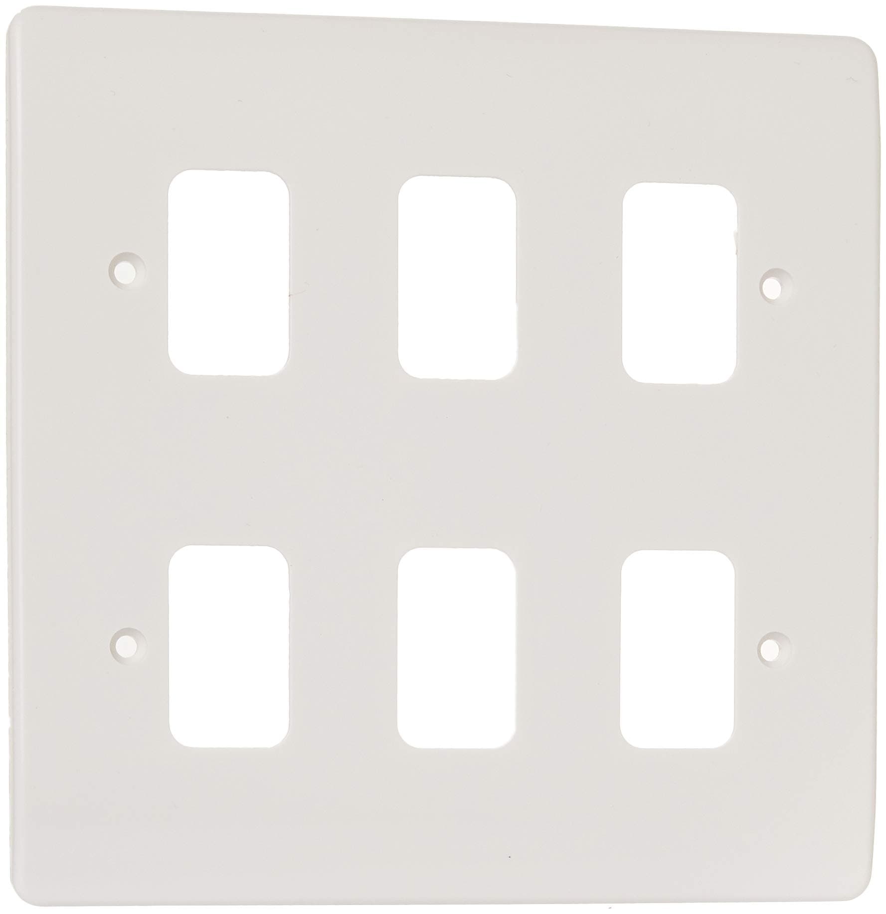 MK Electric Logic Plus 6 Module Grid Plus Front Plate