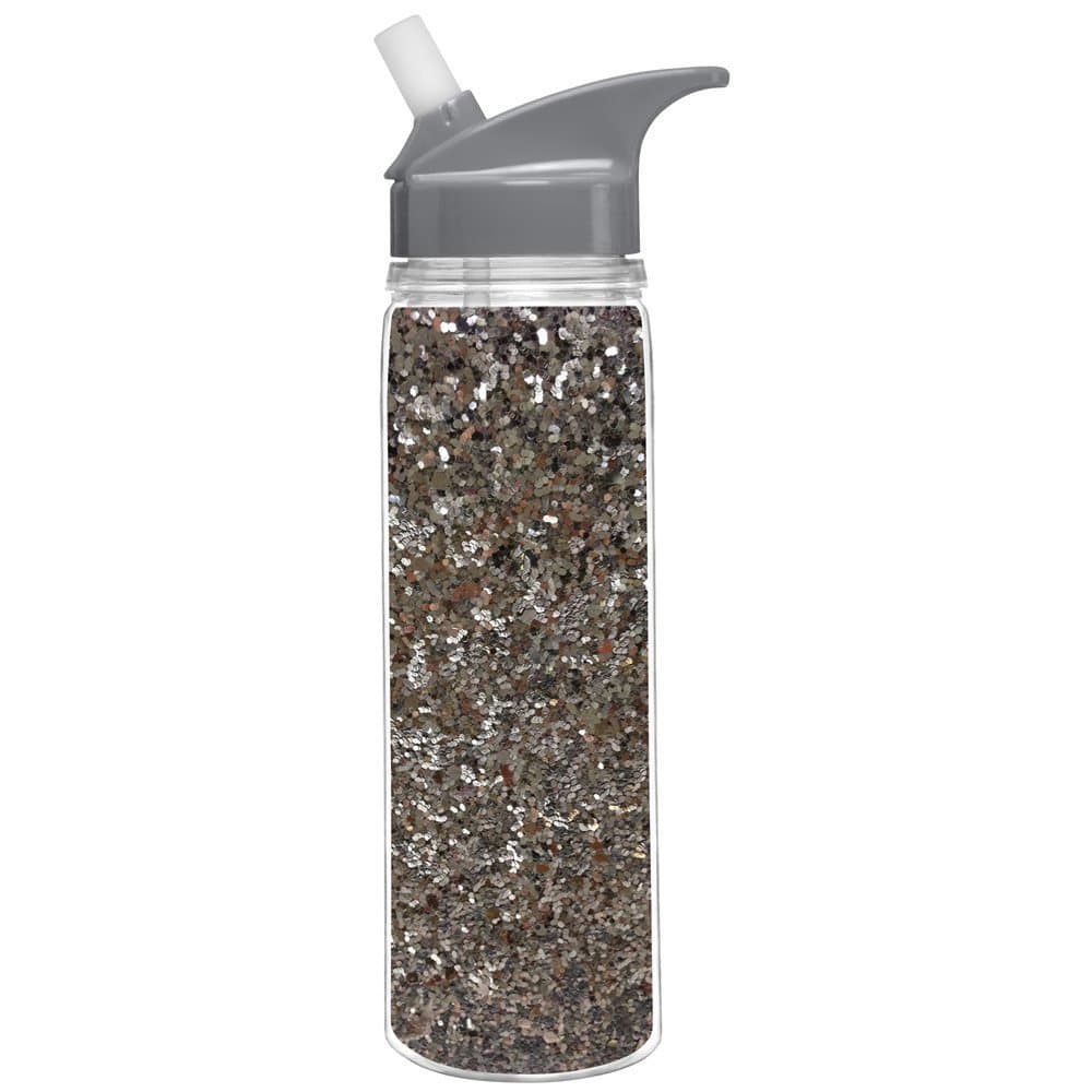 Slant Loop Water Bottle Silver Glitter