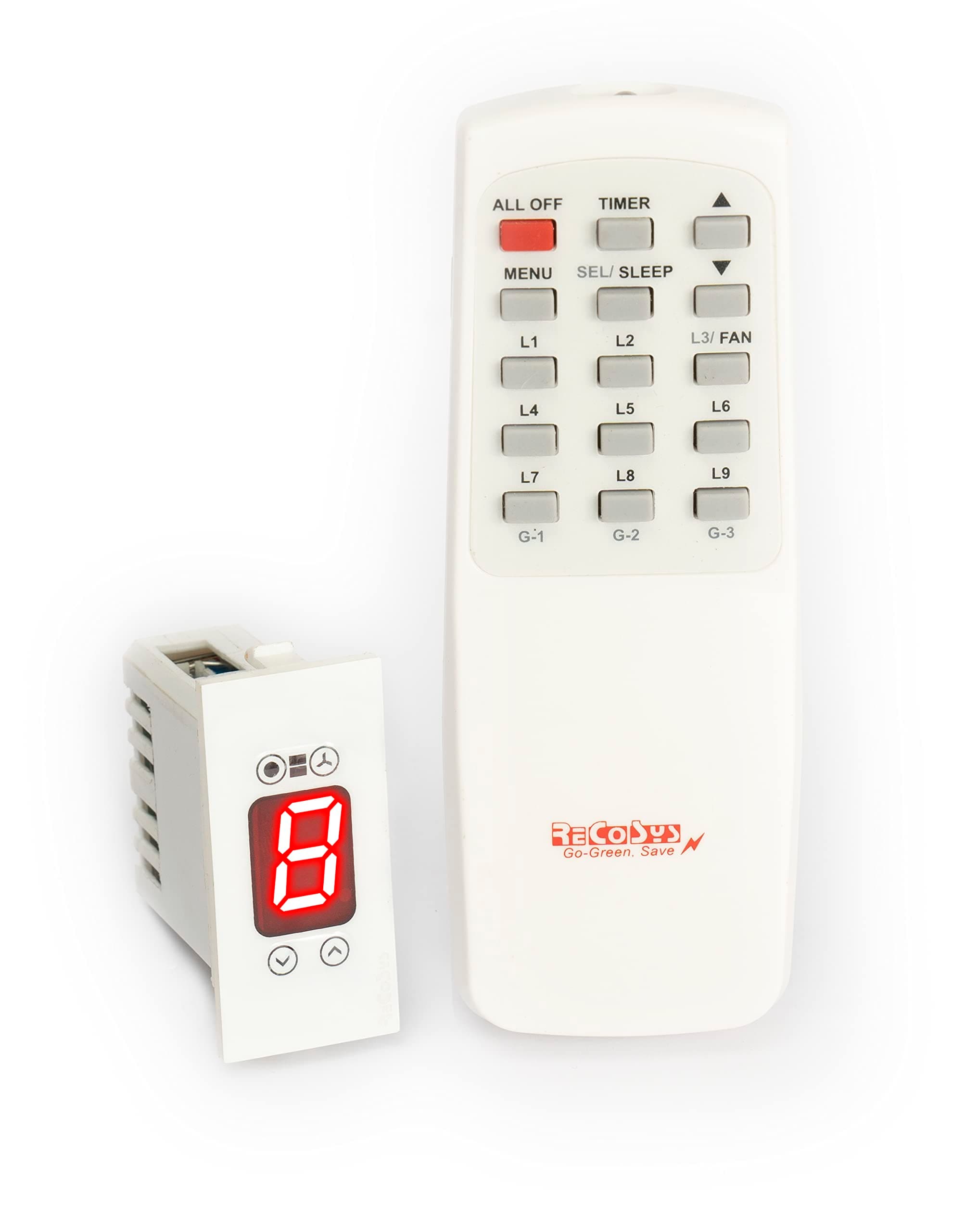 RE CO SYS Remote Control Switch for Light and Fan Regulator |With Learning makes Compatible with all Wi-Fi IR Blaster to use with Alexa|Pro-With Timers,Sleep,Advance Learning|1 Light and 1 Fan