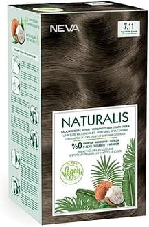 NEVA Naturalis Permanent Hair Dye Set, Vegan,100% Gray Coverage, Organic, No Harmful Chemicals, GMO-Free, Long-Lasting Shine - INTENSE ASH BLONDE - 7.11