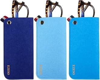 3 Pack Eyeglass Cases - Soft Felt Slip-in Pouch Case - Glasses Storage Case Makeup Pouch