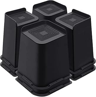 Bed Risers 8 Inch Heavy Duty, Furniture Risers for Bed Desk Table Sofa Couch ，Oversized Bed Lifts Risers, Support up to 5000 Lbs(8 Pack Black)