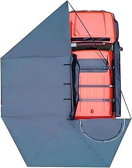 Naturnest Awning 270 Degree Driver Side Rooftop Awning for Jeep Van Truck SUV, Car Canopy for OVS Vehicle Moon Shape Overland All Top Roof Rack Batwing Awnings for Rooftop Tent Car Camping