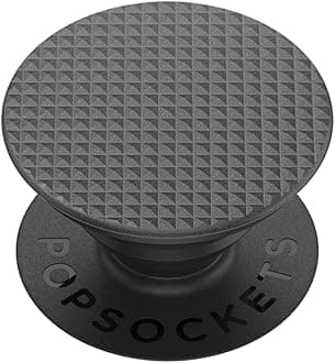 PopSockets: PopGrip with Swappable Top for Phones and Tablets - Knurled Texture Black