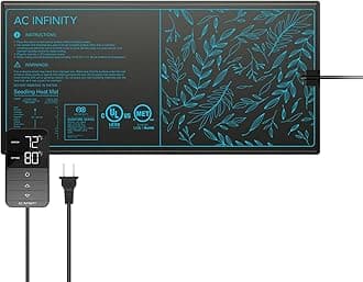 AC Infinity SUNCORE H3, Seedling Mat 10” x 20.75” with Digital Thermostat Controller for Exact Temperature Levels, Waterproof Heating Pad for Indoor Gardening, Hydroponics, Germination, Cloning