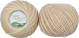 HUNNY- BUNCH® Premium Anchor Mercerised Knitting Crochet Cotton Thread Yarn Balls for Knitting, Weaving, Embroidery, DIY and Craft Making (Art. 4057) 50G - Pack of 1 (366)