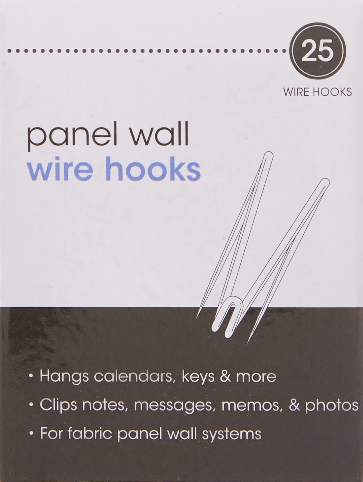 Advantus Panel Wall Wire Hooks, Silver, 25 Hooks per Pack (75370)