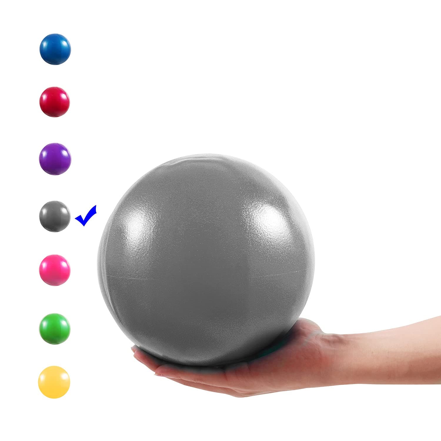 Mini Exercise Ball, 9 Inch Small Exercise Ball with Inflatable Straw for Yoga, Pilates, Stability, Barre, Physiotherapy, Stretching and Core Training, Improves Balance, Strength