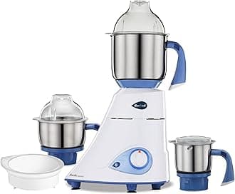 Blue Leaf Diamond 750-Watt Food Mixer, 3-Piece, Blue/White