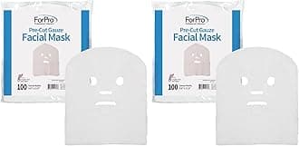 ForPro Professional Collection Precut Gauze Facial Mask, 100% Cotton Gauze, for High Frequency Facial Treatments and Masks, 100 Count (Pack of 2)