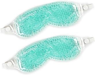 Cooling Eye Gel Mask with Beads Ice Pad for Dark Circles, Redness & Puffiness Relaxing Eye Cooling Patch for Men & Women Blue pack of 2