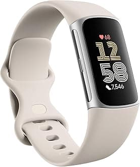 Charge 6 Fitness & Activity Tracker with Heart Rate Monitoring, Google Maps & Wallet, Advanced Health Insights, Sleep & Activity Tracking, S & L Bands Included (Porcelain/Silver Aluminium)