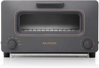 BALMUDA The Toaster | Steam Oven Toaster | 5 Cooking Modes - Sandwich Bread, Artisan Bread, Pizza, Pastry, Oven | Compact Design | Baking Pan | K01M-CG | Charcoal Gray | US Version