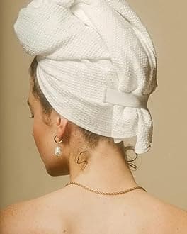 - The Towel - Special Microfiber Hair Towel, Oversized for Optimal Drying, White