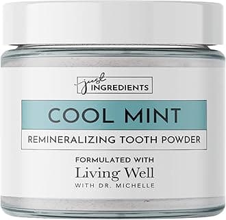 Just Ingredients Natural Tooth Powder | 60-Day Supply | Remineralizing Teeth Formula | Xylitol Tooth Powder | Fluoride-Free Toothpaste Alternative | Hydroxyapatite Paste | Fresh Mint Flavor