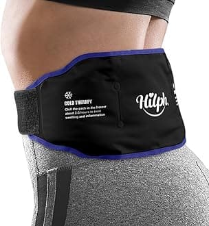 Hilph Ice Pack for Back Pain Relief, Reusable Lower Back Gel WrapHot Cold Compression Therapy Lumbar Gel Ice Pack for Back Injuries, Sciatic Nerve, Herniated or Degenerative Disc, Tailbone Pain-Black