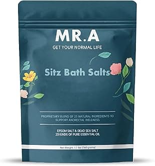 1.7 lbs Sitz Bath for Hemorrhoids Treatment, 23 Ingredients Epsom Salt Bulk Magnesium Flakes Dead Sea Salt Essential Oil, Bath Salts Foot Soak Postpartum Care Muscle Recovery Pain Relief Sleep Soothe