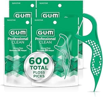 GUM - 889DD Professional Clean Flossers Extra Strong Flosser Pick, Fresh Mint, 150 Count (Pack of 4)