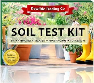 Soil Test Kit -140 Test- Testing PH Ammonia Nitrogen Phosphorus and Potassium - Tester for Your Vegetable Garden Lawn and Soil