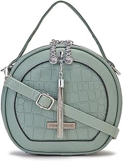 VISMIINTREND Stylish Vegan Leather Sling Hand Bag for Women | Shoulder Bags | Satchel | Boston | Side | Ladies Purse | Office| Travel | Birthday | Wife | Christmas | Gift |Cat_Green
