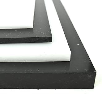Black Polypropylene Copolymer (PPC) Plastic Sheet 1/2" Thick, Size 6" x 12" Chemical, Impact Resistant Panel Dimensions 5.75 x 11.75 in
