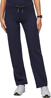 FIGSLivingston Basic Scrub Pants for Women — Yoga Waistband, 2 Pockets, Classic Straight Leg Fit Women Scrub Pants