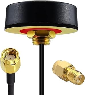 Dual Band 2.4 5.8 GHz WiFi Antenna, 5dBi Mini Omni-Directional RP-SMA Male Antenna 10ft Cable w/SMA Male to RPSMA Female Adapter for WiFi Router Hotspot Wireless Network Card