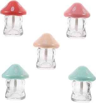 5pcs Mushroom Lip Gloss Tubes for Diy Lip Gloss Making Supplies Reusable Plastic Containers