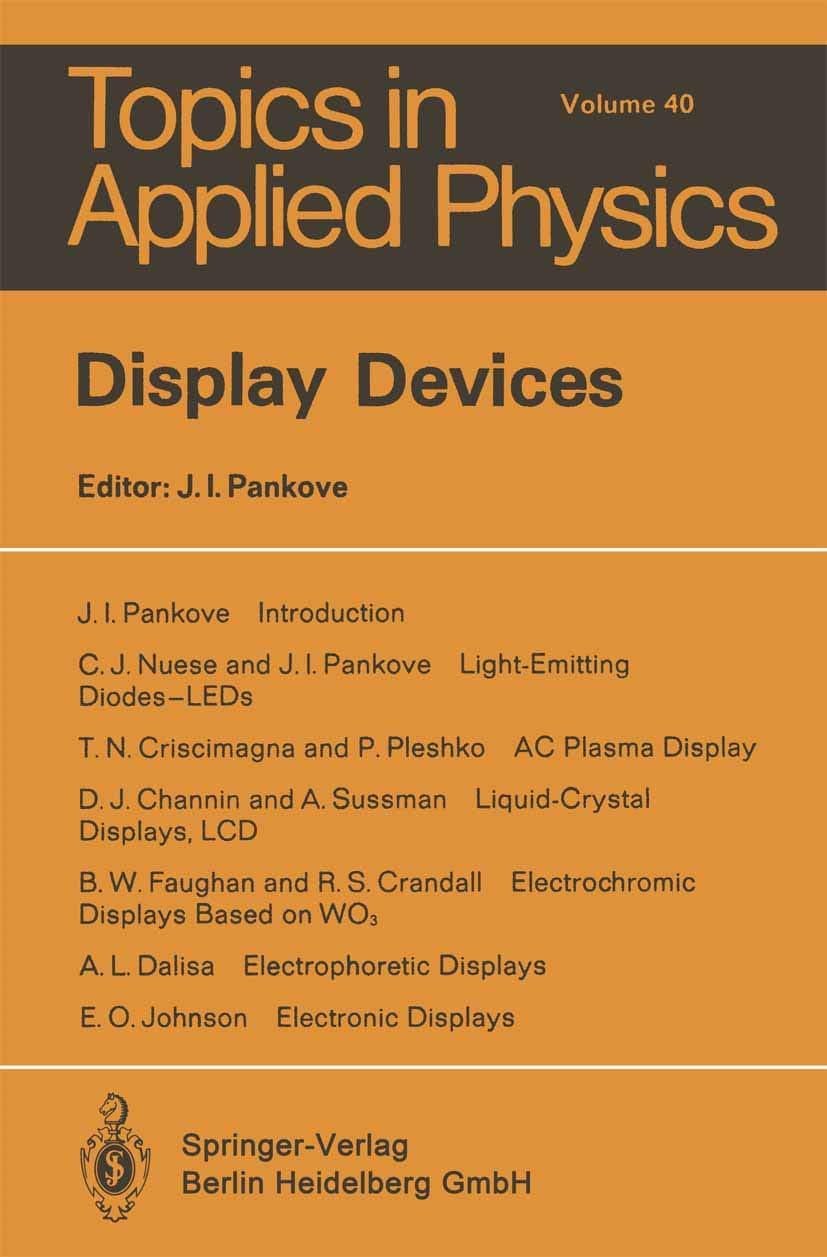 Display Devices (Topics in Applied Physics)