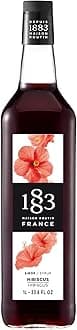 1883 Hibiscus Syrup for Drinks, Made in France, 1 Liter Plastic Bottle
