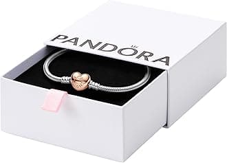 PANDORA Moments Heart Clasp Snake Chain Bracelet - Charm Bracelet - Compatible with PANDORA Moments Charms - Mother's Day Gift with Gift Box